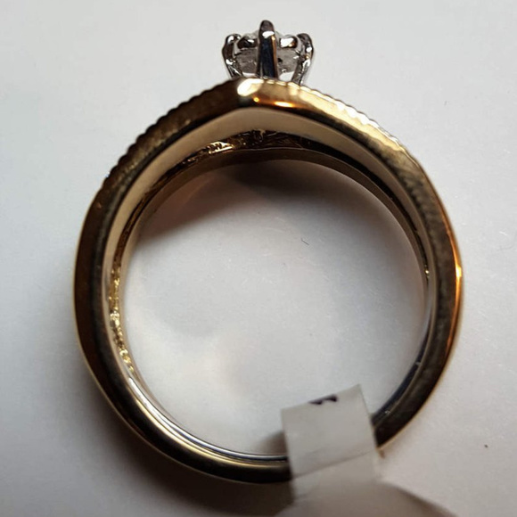 3 in one Wedding Engagment Ring 18k HGE SIZE 6 - Picture 5 of 7